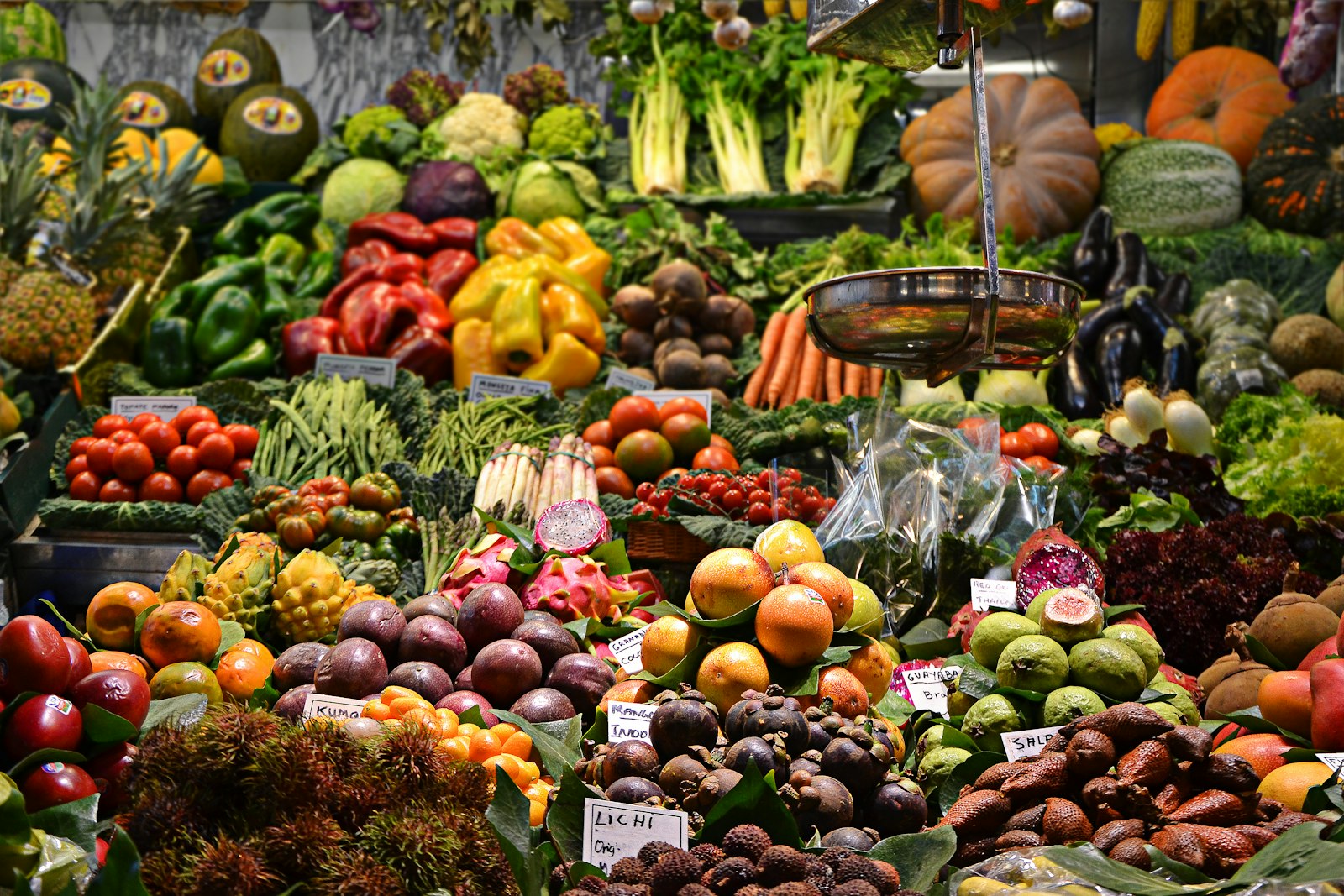 Fresh produce at a market stall